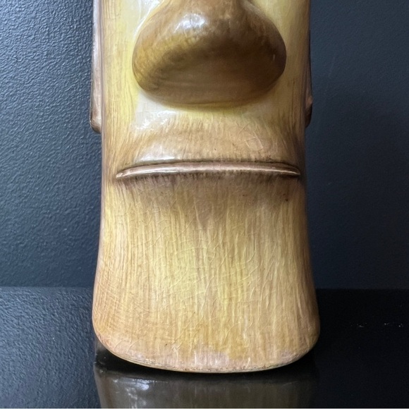 Vintage Otagiri Moai Tiki Mug Easter Island Head Ceramic Cocktail Glass Hawaiian - Picture 4 of 8
